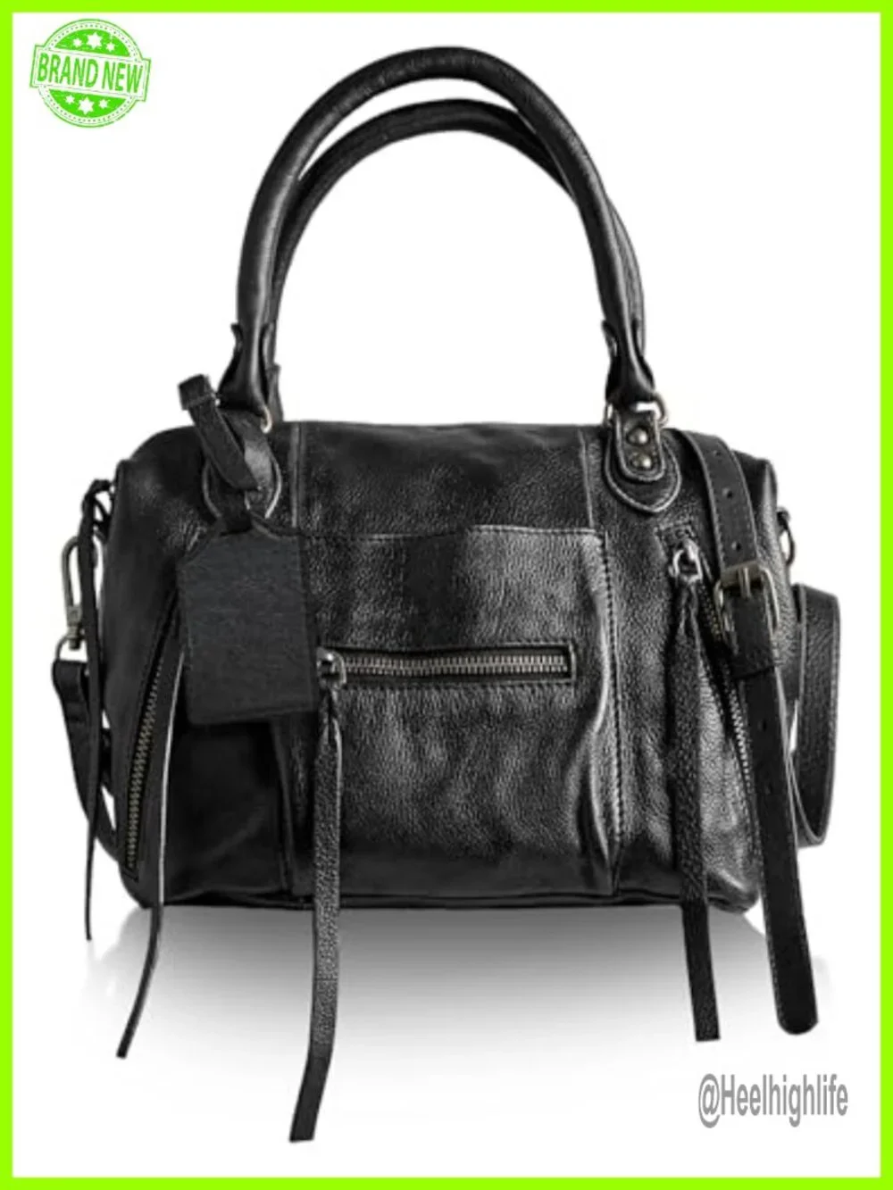 Vegan Leather Hobo Tote Bag with Dual Straps - Mini Shoulder Handbag